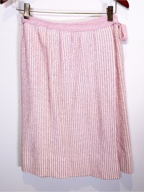 Vintage Pink Striped Wrap Knit Skirt